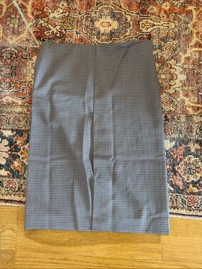 Gucci baby blue and burgundy Glen Plaid Pencil Skirt